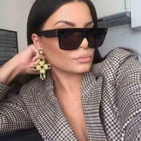 Kim Kardashian Kadın Vintage Square Güneş Gözlükleri Siyah Tonlar Kadın Retro Güneş Gözlüğü Lüks Tasarımcı Güneş Gözlüğü Kadınlar G220506