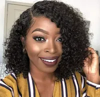 sunny beauty Brazilian Virgin Human Hair Wigs Short Curly Bob Wigs 13x4 Glueless Lace Front Wigs With Baby Hair PrePlucked Natura