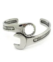 Fashion Silver Tone Metals Tools Wrench Bangle Stainless Steel Biker Bracelet Unique Designer Band Jewelry BB026162125