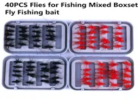 40 шт. Мухи для рыбалки смешанной ящики для рыбалки для рыбалки для лехли приманка для пера, бионическая приманка.