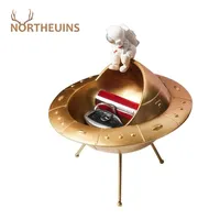 Northeuins 수지 우주 비행사 저장 인형 창조적 인 현대 캐릭터 조각상 미니어처 테이블 내부 홈 데스크 장식 210811232x