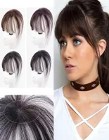 Clip in Bangs Human Hair 3D Fringe Hair Extensions Hand Made 360° Invisible Natural Topper Bangs Hair239P