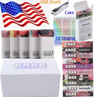 USA Stock Cake Ondosable E Cigarettes 10 ароматов Vape Pens 1,0 мл одноразовых устройств Pods 280mah Аккумулятор Micro с нижним USB Перезаряжаемым стартовыми наборами пустые