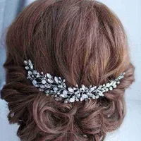 Wedding Hair Jewelry TUANMING New Handmade Flower Headband Crystal Hairband Silver Color Bride Hair Ornament Romantic Hair Ornament Wedding Jewelry T220907