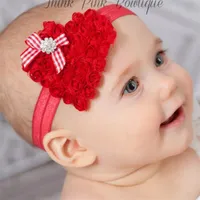 Love Heart Bow Hairbands For Baby Girls Lace Stereo Rose Hairpins Kids Princess Pannband Barn Valentine Party Hair Clip A8291223V
