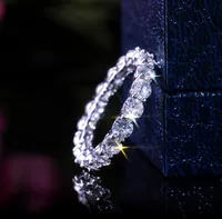 Frauen Luxus Eternität Eherband Ring Prinzessin geschnitten Kubikzirkon Mode weibliche Schmuck Juweliergeschenk Full Circle Square CZ Ri21150505050