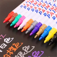 12 colors Waterproof Permanent Paint Marker Pen Writing School student office Supplies