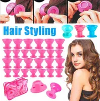 Hair Curler 102040 Pcs Silicone Rollers No Heat Clip Soft Rubber Curlers Diy ed Styling Tools Magic Care Set 220304