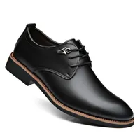 Dress Shoes Luxury Brand Leather Concise Men Business Pointy Black Breathable Formal Wedding Basic Fashion 221121