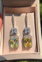 Luxury Famous Design Sparkling 3A Cubic Zirconia Women Dangle Earrings For Wedding Tassel Earrings Pendientes 697 Z23758457