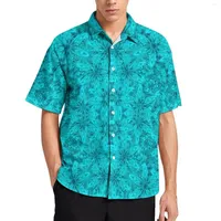 Camisas casuais masculinas Retro Barroco Floral Camisa diária abstrato Twist Print Man Bloups Summer Sleeved curta