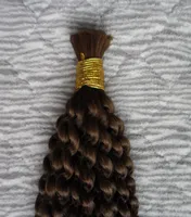 Unprocessed Mongolian Kinky Curly Bulk Hair 100g 1PCS human hair for braiding bulk no attachment 100 Human Crochet Braids Hair Bu1387852
