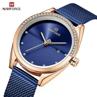 Wristwatches Wather Watches Naviforce Women Fashion Quartz Watch Ladies Stainless Strap Strap Waterproof Wristwatch Adalog307u