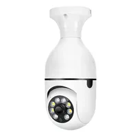 A6 E27 Ampul Kablosuz Wifi Gözetim Kamera Gece Görme Tam Renk Otomatik İnsan İzleme Panoramik İç Mekan Güvenlik Monitörü