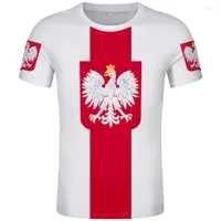 Men's T Shirts Poland Shirt Diy Free Custom Name Number Pol T-shirt Nation Flag Pl Republic Polska Polish Country College Print Po Clothes