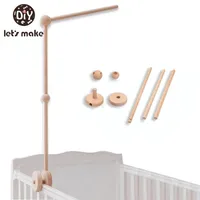 Let's Make Baby Wooden Bed Bell Bracket Mobile Hanging Rattles Toy Hanger Baby Crib Mobile Bed Bell Wood Toy Holder Arm Brack259O
