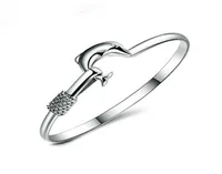 925 silver charm bangle Fine Noble mesh Dolphin bracelet fashion jewelry GA1508883135