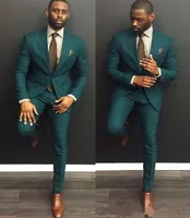 Hunter Green Custom Made Slim Fit Tuxedos Mens Mens Suits بدلتين زفاف لرجال لـ Men5445197