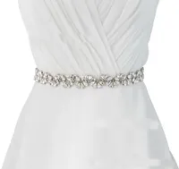 2019 Belts de casamento modesto Imagem real Crystal Rhinestone Bridal Belt Wedding Sashes Fashion Luxunhão 100 Pure Pure Maded Badyd Belt8495575