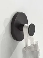 stainless steel black Matt hook wall mounted coat hanger Round boby bathroom accessories set modern vintage Y2001084996896