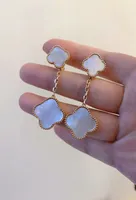 3 Flowers 4/Four Leaf Clover Dangle Earings Designer Earrings for Women Wedding Jewelry Mother&#039;s Day gift