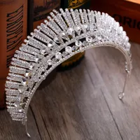 Gorgeous Big Wedding Crowns Silver Crystal Rhinestone Baroque Bridal Jewel Headpieces Wedding Tiaras For Women Hair Headbands In S8653638