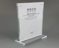 Clear Acrylic A3A4A5A6 Sign Display Paper Card Label Advertising Holders Vertical T Stands By Magnet Sucked On Desktop 2pcs3673021
