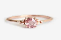 Dainty Pink Oval Crystal Ring for Women Simple Style Engagement Finger Love Ring Ladys Fashion Wedding Rings Jewelry Gifts Bague Q9274777