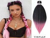 26 Zoll Omber Easy Jumbo Flechten Haarfarbe vorgegr￼￟ter Flechten Haar Regenbogen Kanekalon Xpresssions Pink Geflecht Haar 8586833