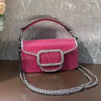 Bolso de hombro de dise￱ador Marca de lujo Swarovski Imitaci￳n Cristal Diamante Diamond Ladies New Handbag Fashion Multifuncional Bag Messenger de gran capacidad