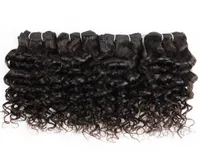 4pcs Human Hair Pacotes Water Wave 50gpc Cor natural Mongolian Mongolian Curly Virgin Hail Weave Extensões para Bob Short Style6210901