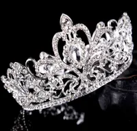 2021 Coronas de boda de Pageant Quinceanera para mujeres Bling Rhinestone Beading Hair Jewelry Headlepieces de novia Tiaras Gowns1812825