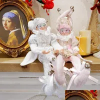 Decoraciones navide￱as Decoraciones navide￱as Decoraci￳n de Abxmas colgados a mano Elfos de juguete de peluche Ornament de Navidad Regalos A￱o Del Dhfd0