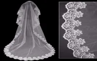 Setwell Cheap WhiteIvory Cathedral Length Lace Edge One Layer Long Wedding Veil Without Comb Wedding Accessory5217393