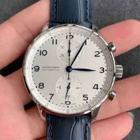 LW Luxury Mens Mechanical Watch Puji Portugal Automatic Men's Movement Belt Crocodile Blue Swiss es Wristwatch