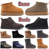 Australia designer boots Classic ultra mini platform Lace Up Neumel Suede Shearling snow boot Logo Strap womens shoes chestnut Charcoal black winter martin booties