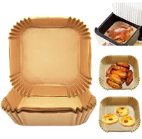 Cake Tools 50100Pcs Air Fryer Disposable Paper Air Fryer Accessories Square Round Oilproof Liner NonStick Mat for Kitchen Oven Bak