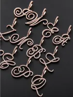 Cartas de escritura cursiva helada Collar colgante Combinaci￳n personalizada Collar colgante con collares de cuerda de 24 pulgadas ZirC3332205