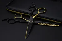 Hair Scissors Professional Jp 440c Steel 6 Inch Black Gold Bearing Cutting Barber Haircut Thinning Shears Hairdresser ScissorsHair3579248