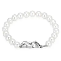 Bracelet urne de bijoux de crémation bracele pour cendres en acier inoxydable perle