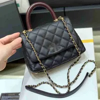 Handbags Luxury Brand design CC Evening Bags handle Mini 19CM AS2215 woman's Letter plaid shoulder Chain bag caviar leather Woc Flap Bag messenger bags mini Clutch