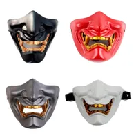 Halloween Japanese Anime Ghost Resin Half Face Mask Evil Demon Kabuki Samurai Cosplay Costume Accessories Party Drop5198919