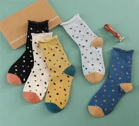 Small Dot Confinement Comped Pile Socks Women and American Style Cotton Pure Discual و Recied Wave Dot Crowped WOM3914962