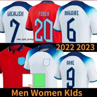 Angletrere Kane Soccer Maglie in Inghilterra 2022 Grealish Mead Sancho National World Cup Coppa Shirt da calcio 2023 Sterling Mount Rashford Foden Saka Domenne Jersey