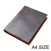 Moterm A4 Size Classic Business Notebook Genuine Crazy Horse Leather Cover Loose Leaf Diary Travel Journal Sketchbook Planner