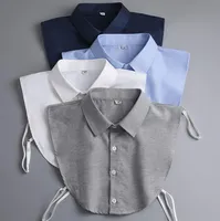 Neck Tie Set Elegant Fake Collar Shirt Men Offcial Formal False Lapel Detachable White Removable Half 221105