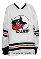 Owls Retro Custom Hockey Jersey White add any number name Size S-4XL 5XL 6XL