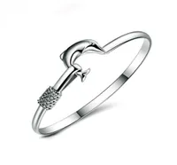 925 silver charm bangle Fine Noble mesh Dolphin bracelet fashion jewelry GA1508378717