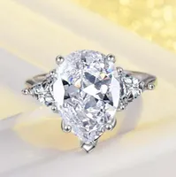 3CT Real 100 925 Srebrne pierścienie Whole InLay Sona Symulacja CZ Ślubne pierścionki dla kobiet