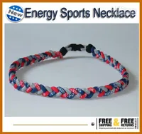 For Christmas softball Baseball Sports Titanium 3 Rope Braided Sport Necklace bracelet3681382